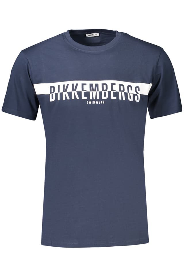 МЪЖКА ТЕНИСКА С КЪС РЪКАВ BIKKEMBERGS, СИНЯ