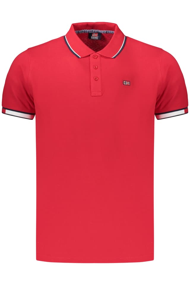 НОРВЕГИЯ 1963 МЪЖКА ПОЛО БЛИЗА С КЪС РЪКАВ, ЧЕРВЕНА