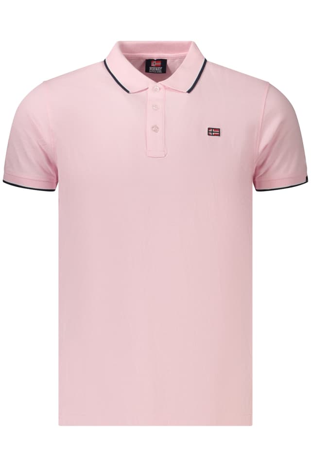 НОРВЕГИЯ 1963 МЪЖКА ПОЛО БЛИЗА С КЪС РЪКАВ, РОЗОВА