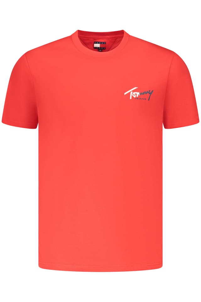 МЪЖКА ТЕНИСКА С КЪС РЪКАВ TOMMY HILFIGER, ЧЕРВЕНА