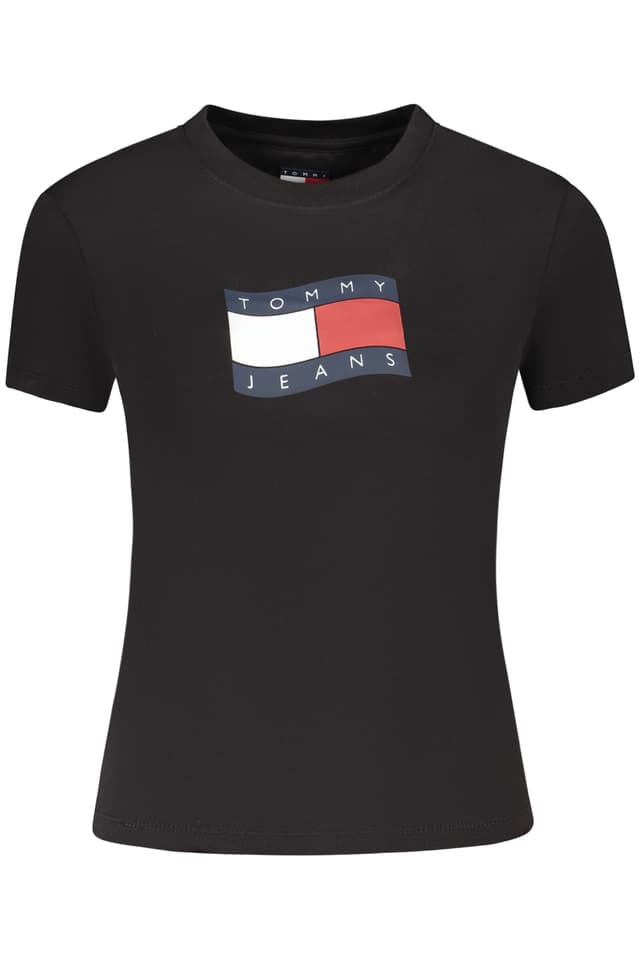 Дамска тениска с къс ръкав TOMMY HILFIGER, черна