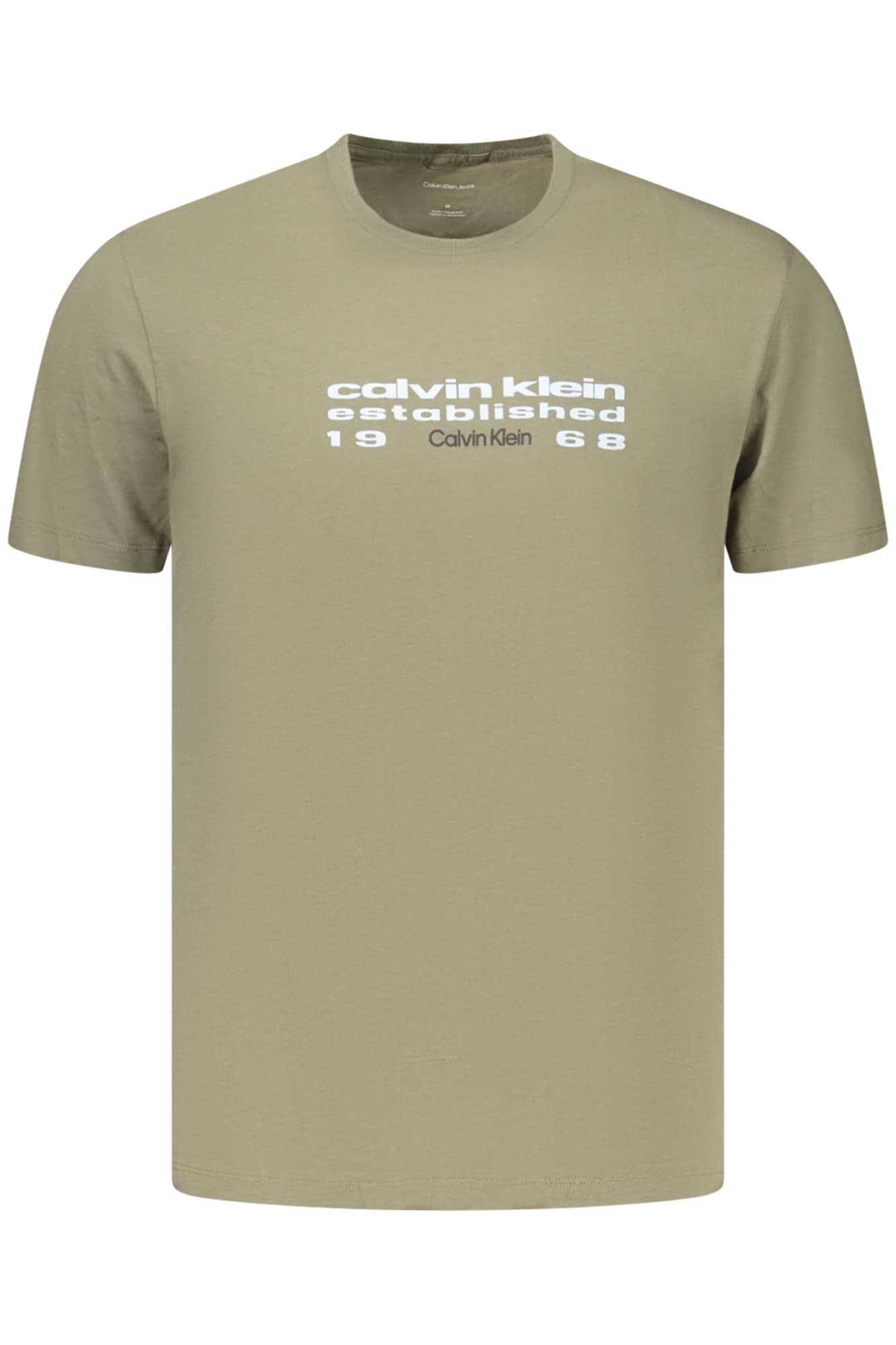 МЪЖКА ТЕНИСКА С КЪС РЪКАВ CALVIN KLEIN, ЗЕЛЕНА - CALVIN KLEIN