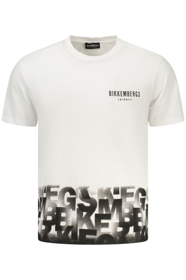 МЪЖКА ТЕНИСКА С КЪС РЪКАВ BIKKEMBERGS, БЯЛА