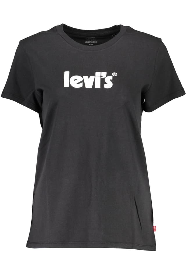 ДАМСКА ТЕНИСКА С КЪС РЪКАВ LEVI'S, ЧЕРНА