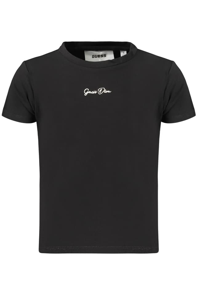 Тениска с къс ръкав GUESS JEANS за момичета, черна