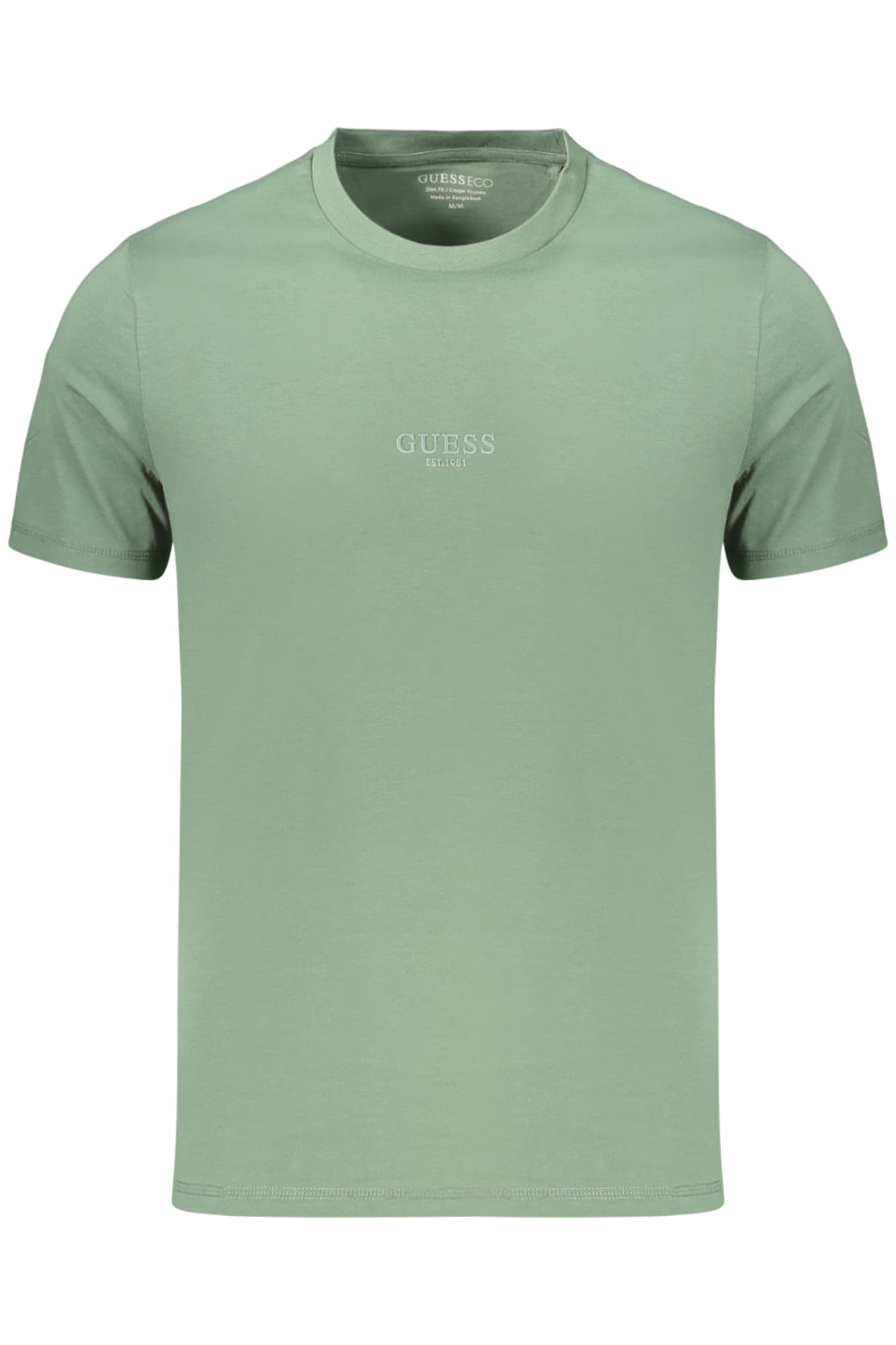 МЪЖКА ТЕНИСКА С КЪС РЪКАВ GUESS JEANS, ЗЕЛЕНА - GUESS JEANS