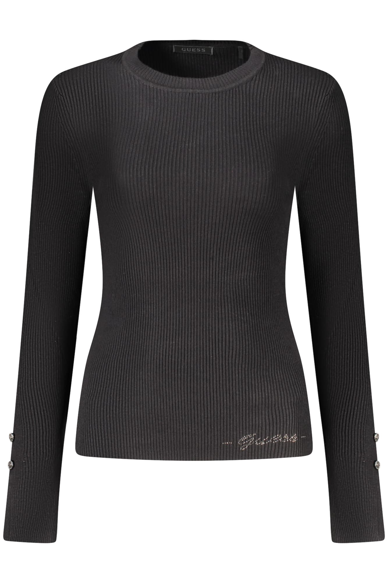 Дамски черен пуловер GUESS JEANS - GUESS JEANS