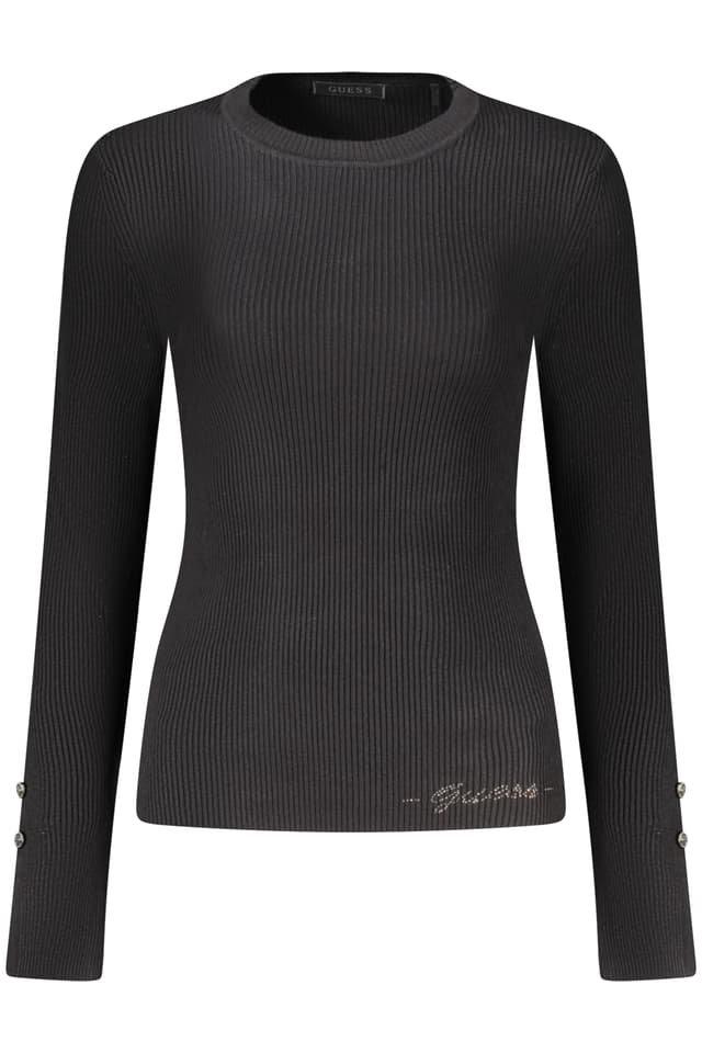 Дамски черен пуловер GUESS JEANS