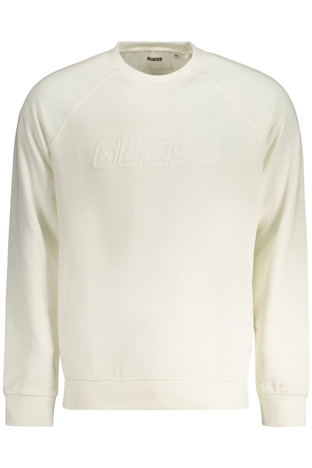 Мъжки бял суитшърт с цип GUESS JEANS
