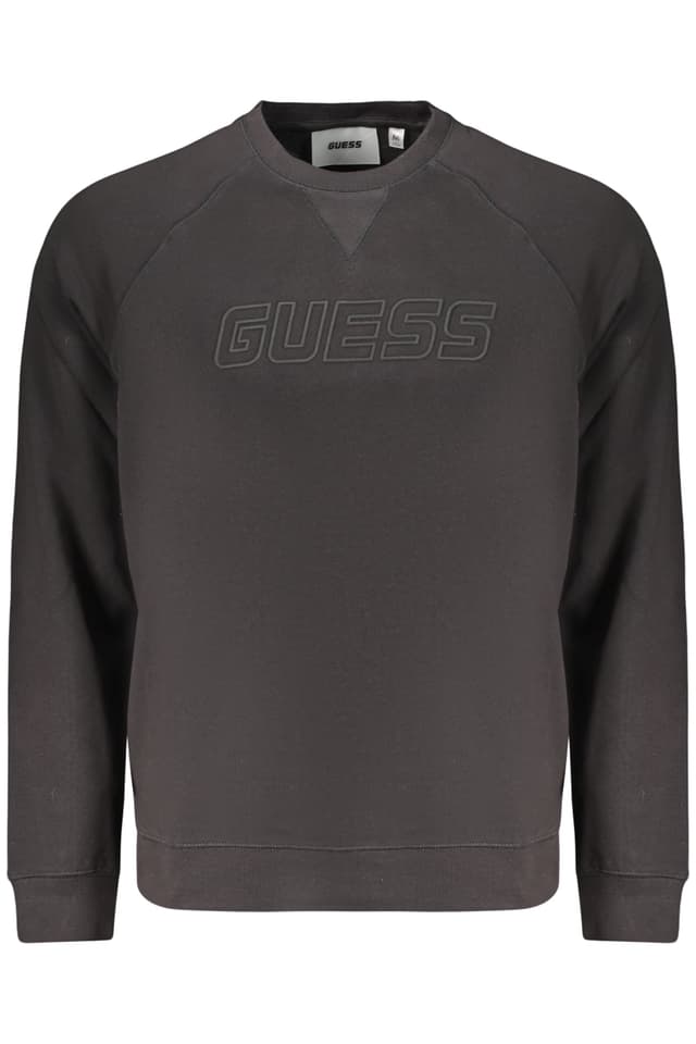 Мъжки черен суитшърт с цип GUESS JEANS