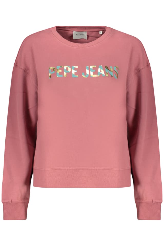 ДАМСКИ РОЗОВ СУИТШЪРТ С ЦИП PEPE JEANS