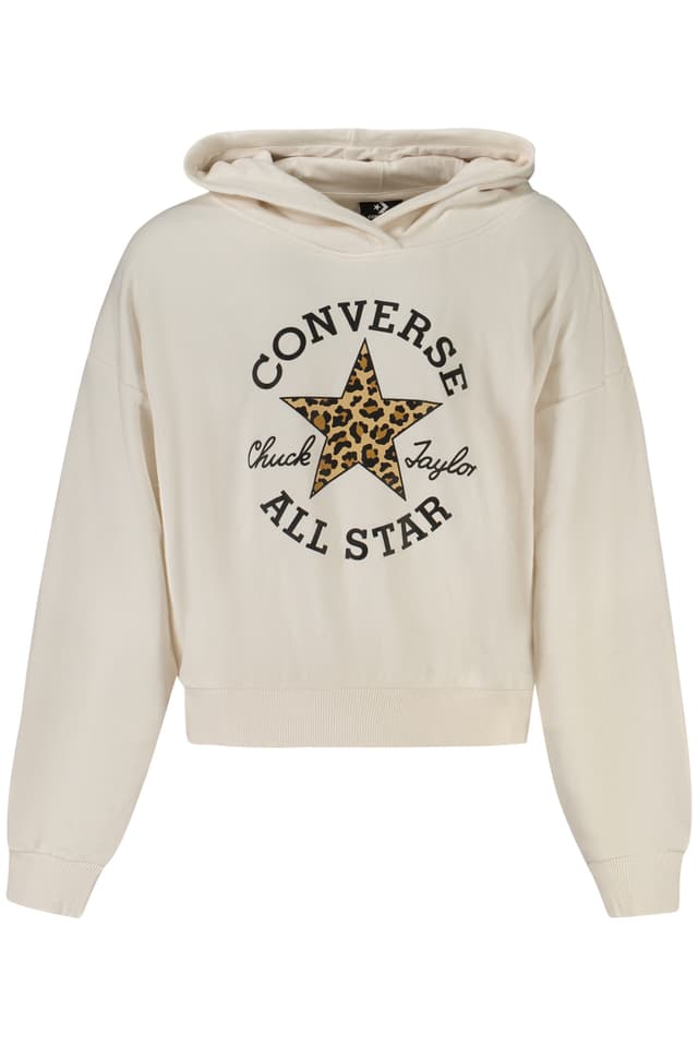 Суичър с цип Converse за момичета, бял