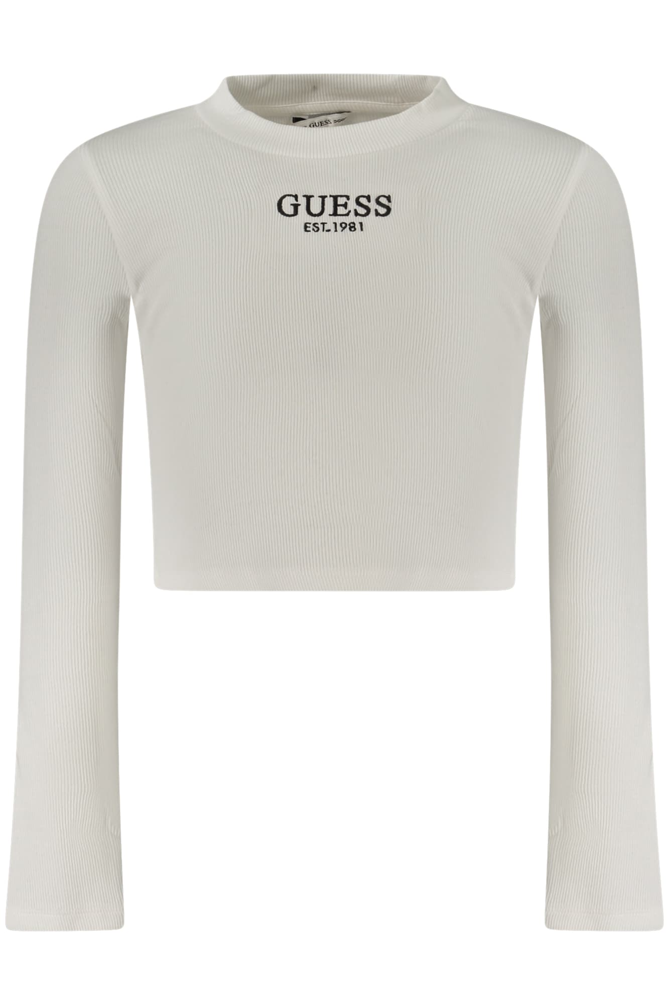 Тениска с дълъг ръкав GUESS JEANS за момичета, бяла - GUESS JEANS