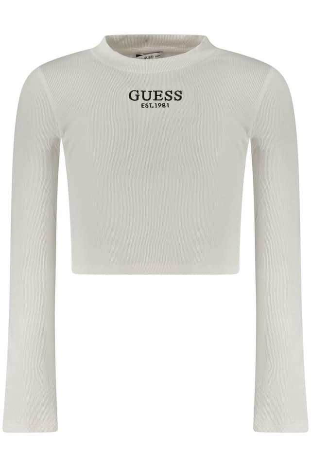 Тениска с дълъг ръкав GUESS JEANS за момичета, бяла