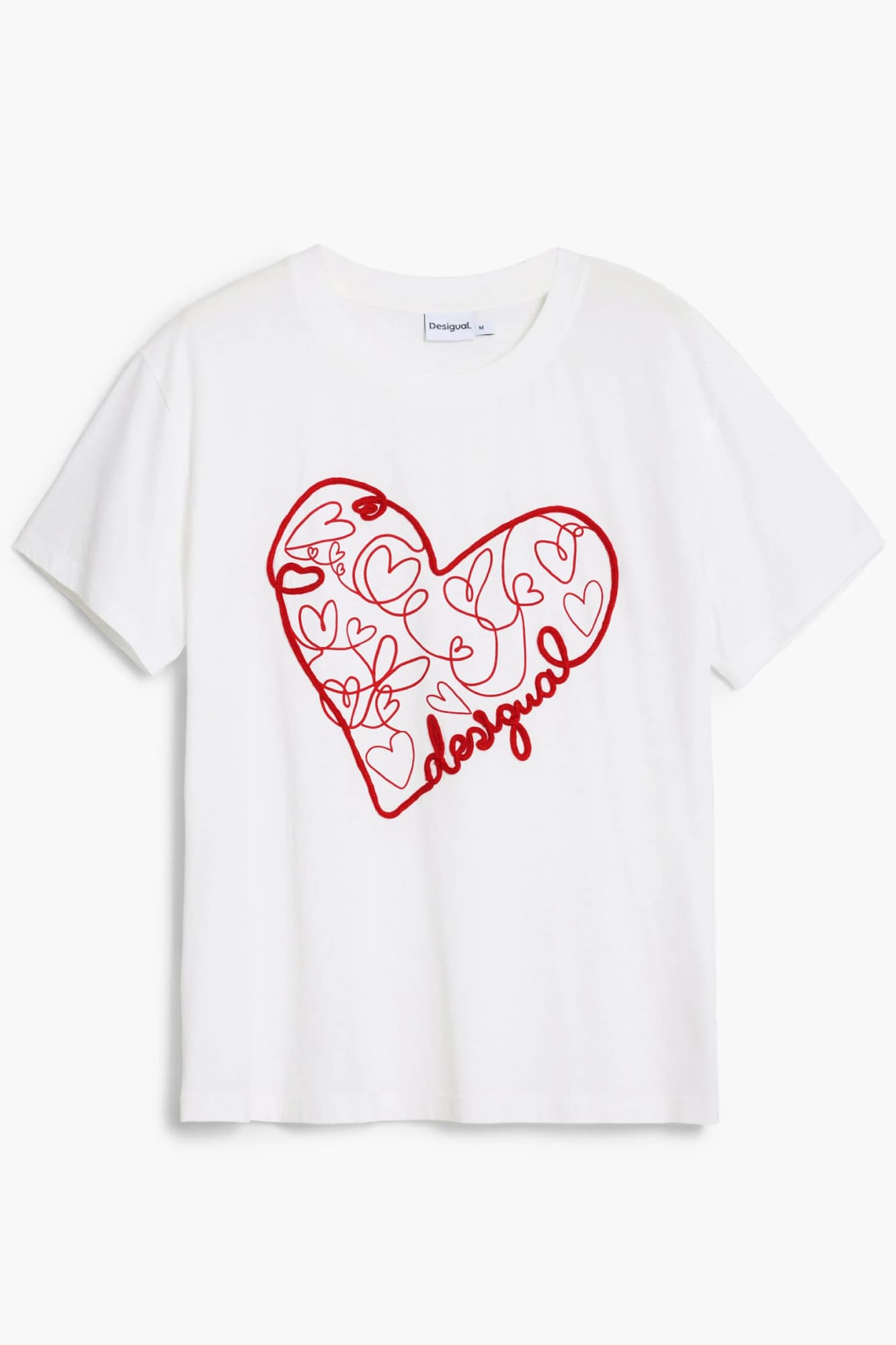 DESIGUAL ДАМСКА ТЕНИСКА С КЪС РЪКАВ, БЯЛА - DESIGUAL