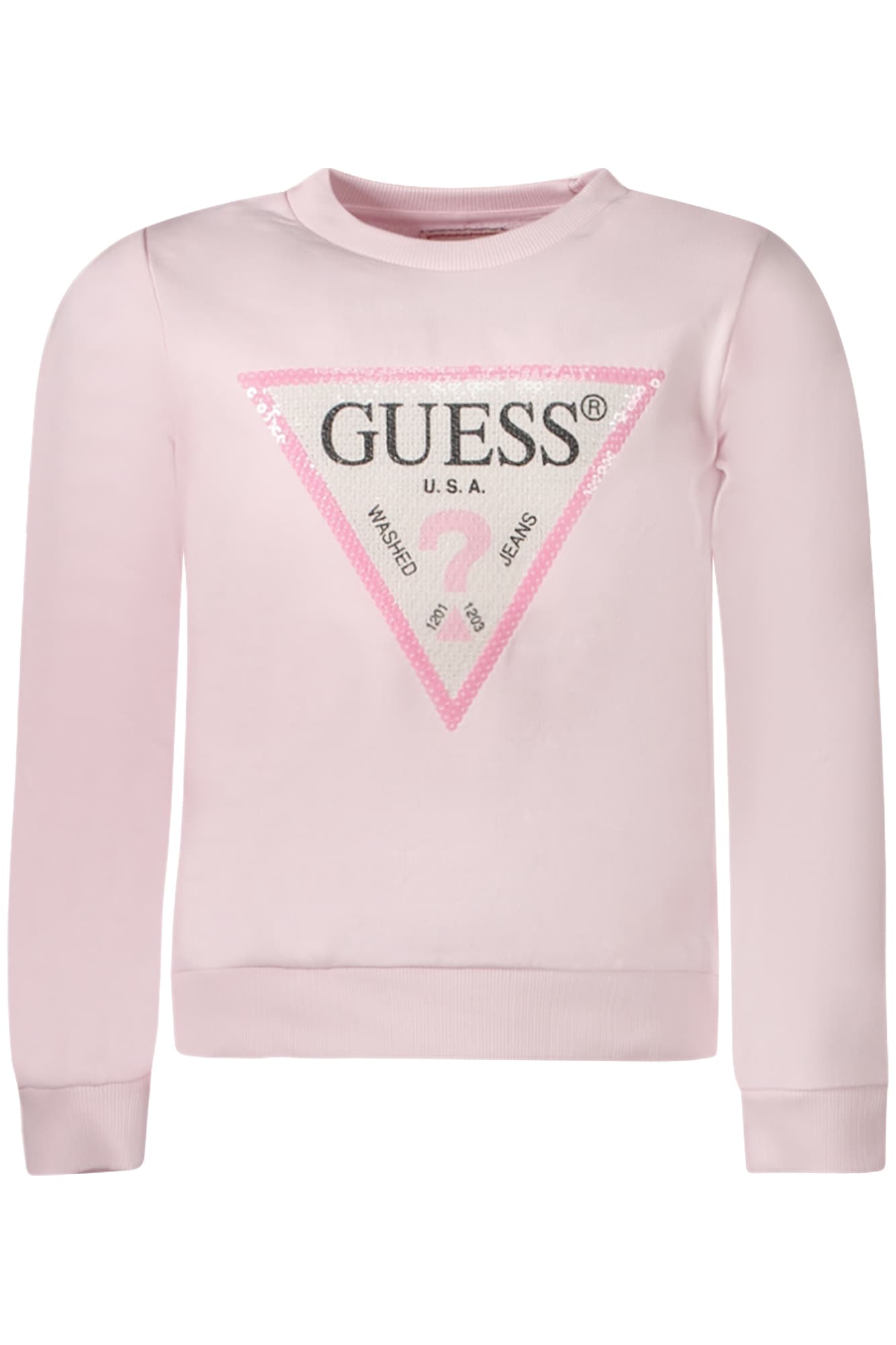 Розов суитшърт с цип GUESS JEANS за момичета - GUESS JEANS