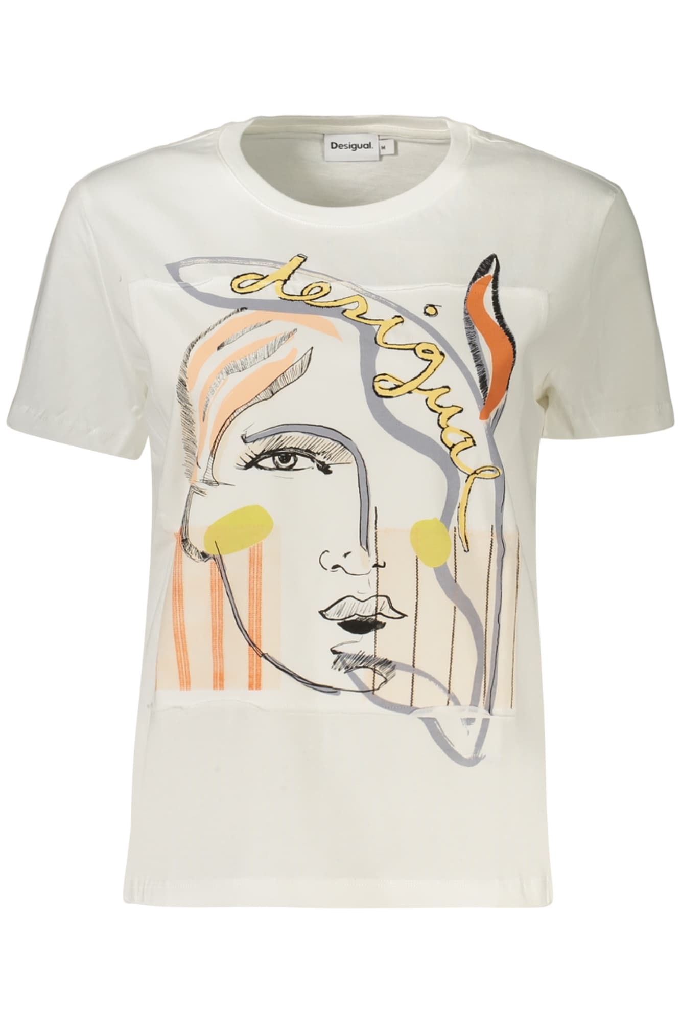DESIGUAL ДАМСКА ТЕНИСКА С КЪС РЪКАВ, БЯЛА - DESIGUAL