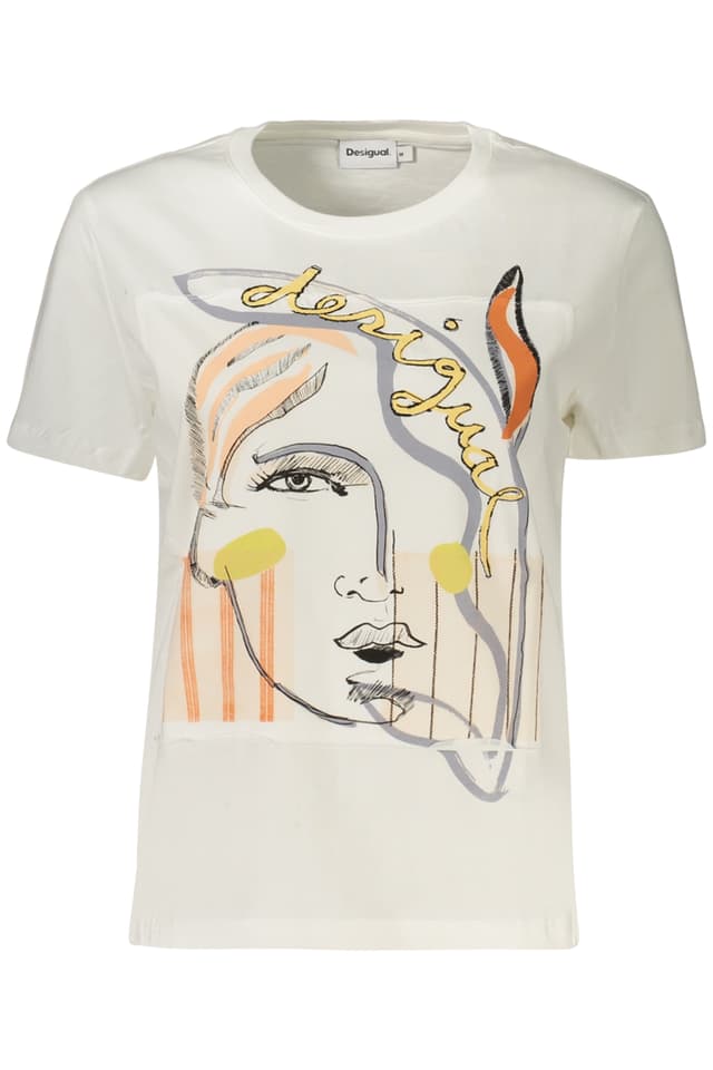 DESIGUAL ДАМСКА ТЕНИСКА С КЪС РЪКАВ, БЯЛА