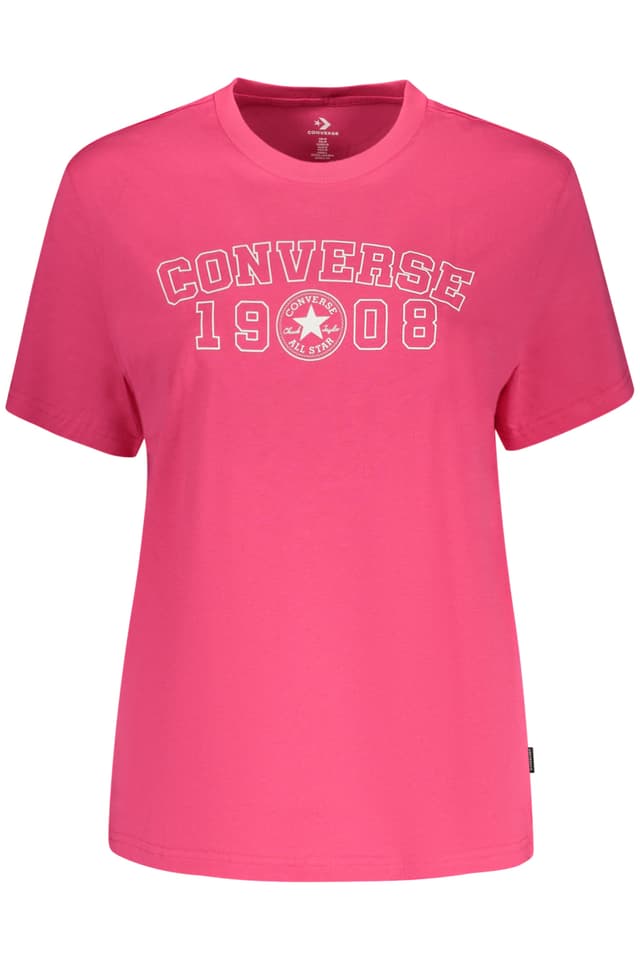 Дамска тениска с къс ръкав Converse, розова