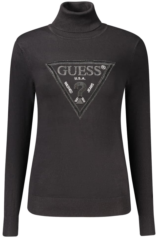 Дамски черен пуловер GUESS JEANS
