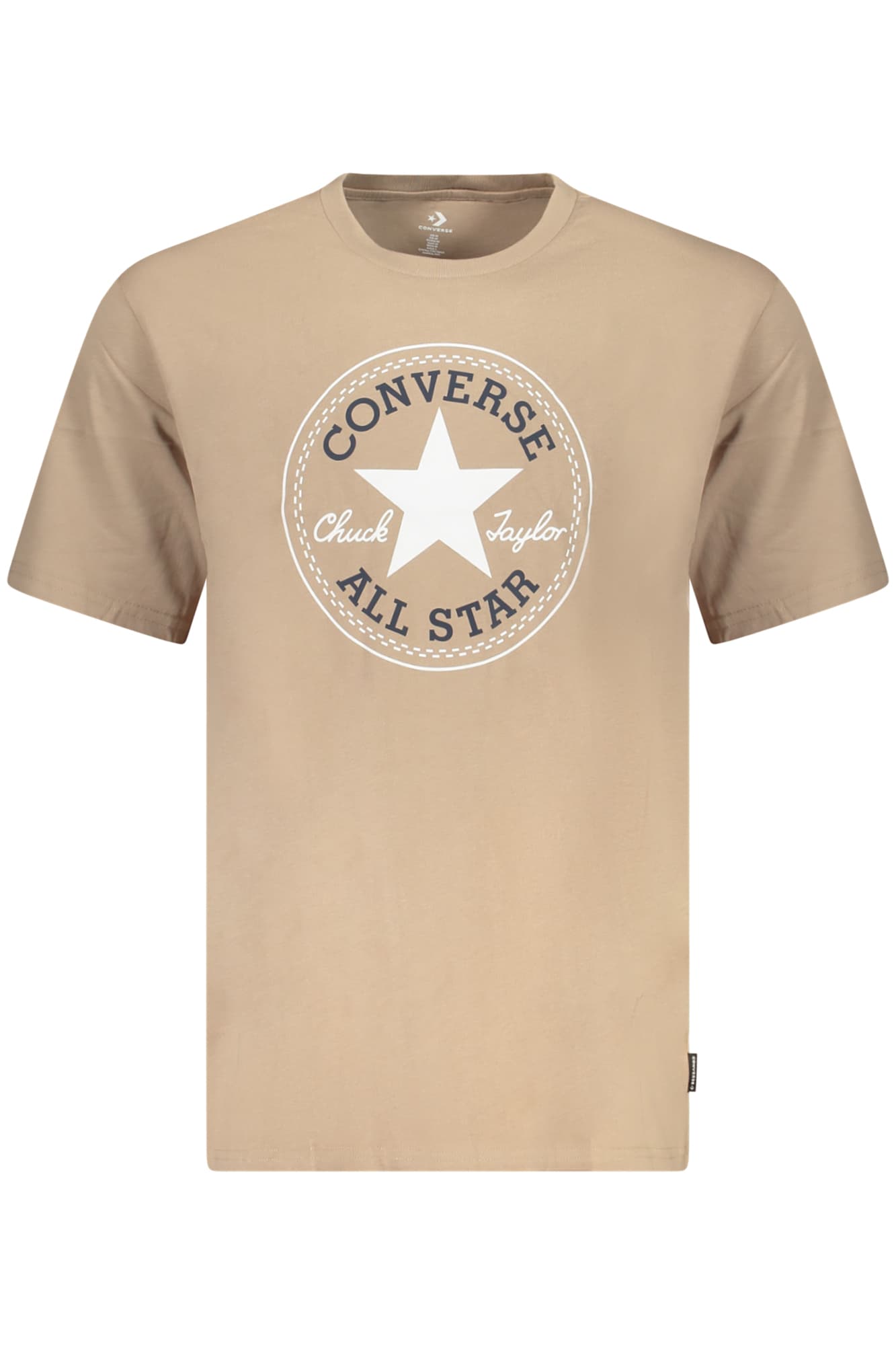 Мъжка тениска с къс ръкав Converse, бежова - CONVERSE