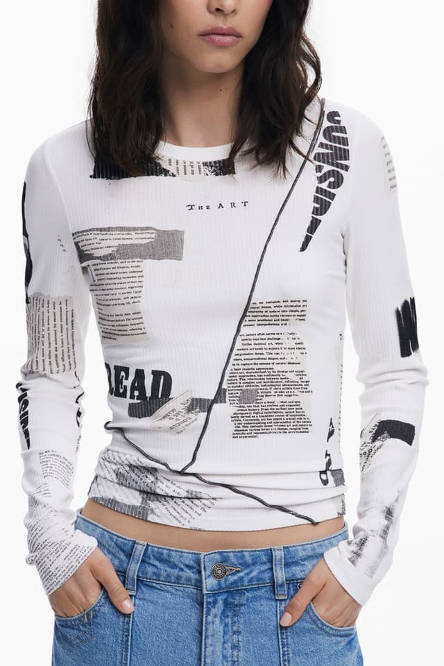 DESIGUAL ДАМСКА ТЕНИСКА С ДЪЛЪГ РЪКАВ, БЯЛА