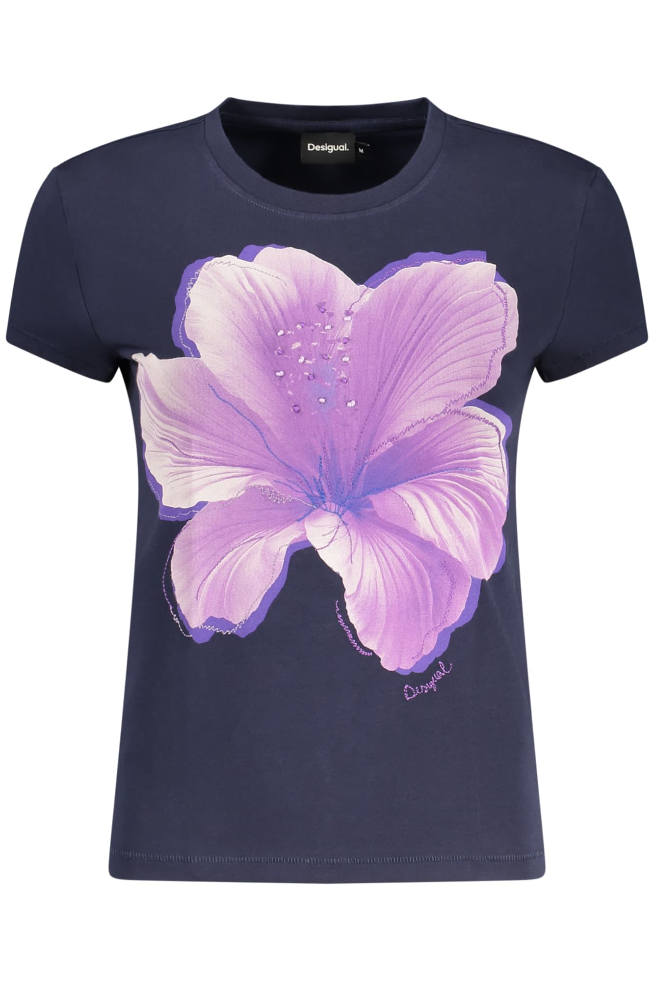 DESIGUAL T-SHIRT MANICHE CORTE DONNA BLU - DESIGUAL