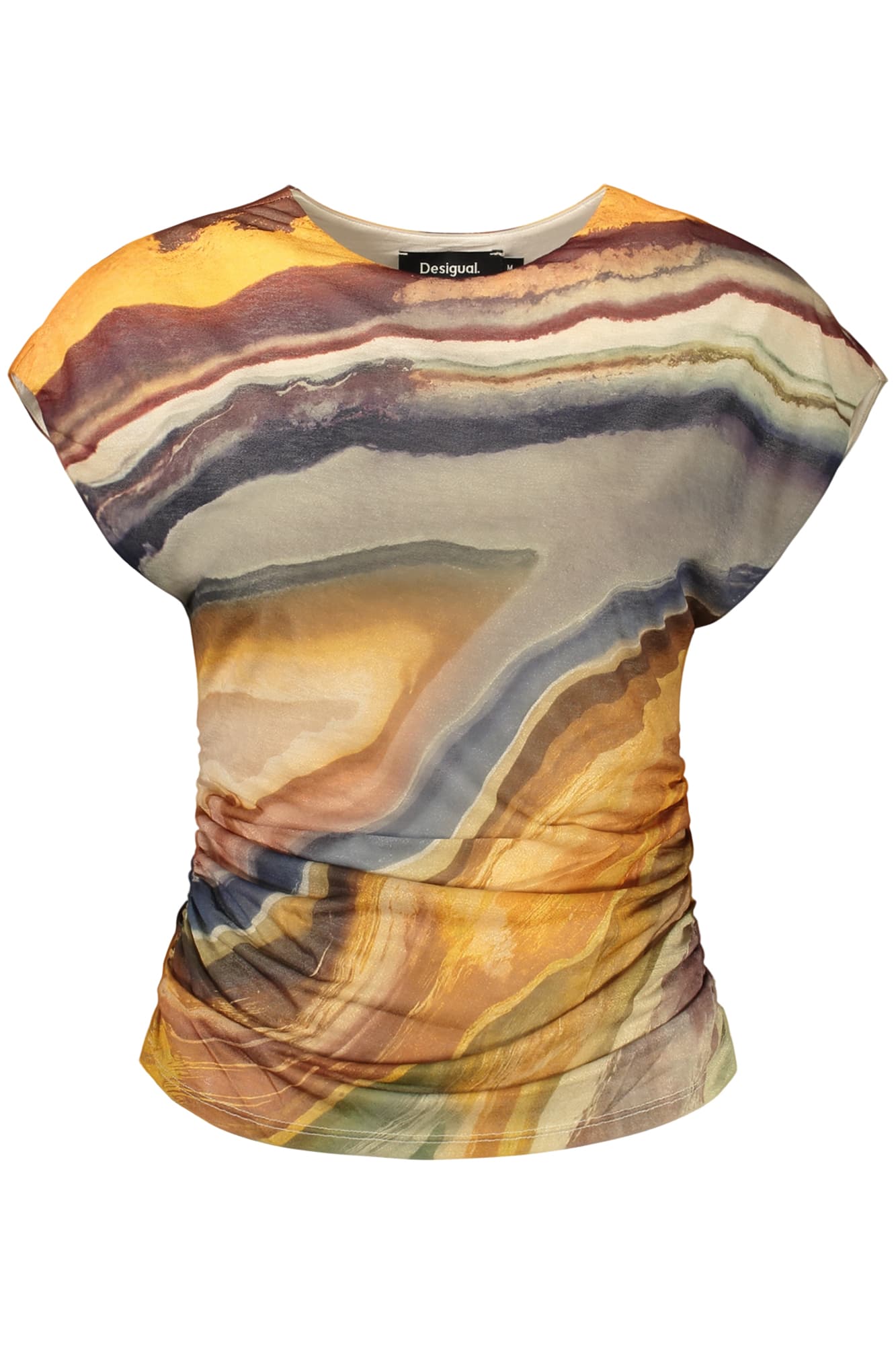 DESIGUAL T-SHIRT SENZA MANICHE DONNA BEIGE - DESIGUAL