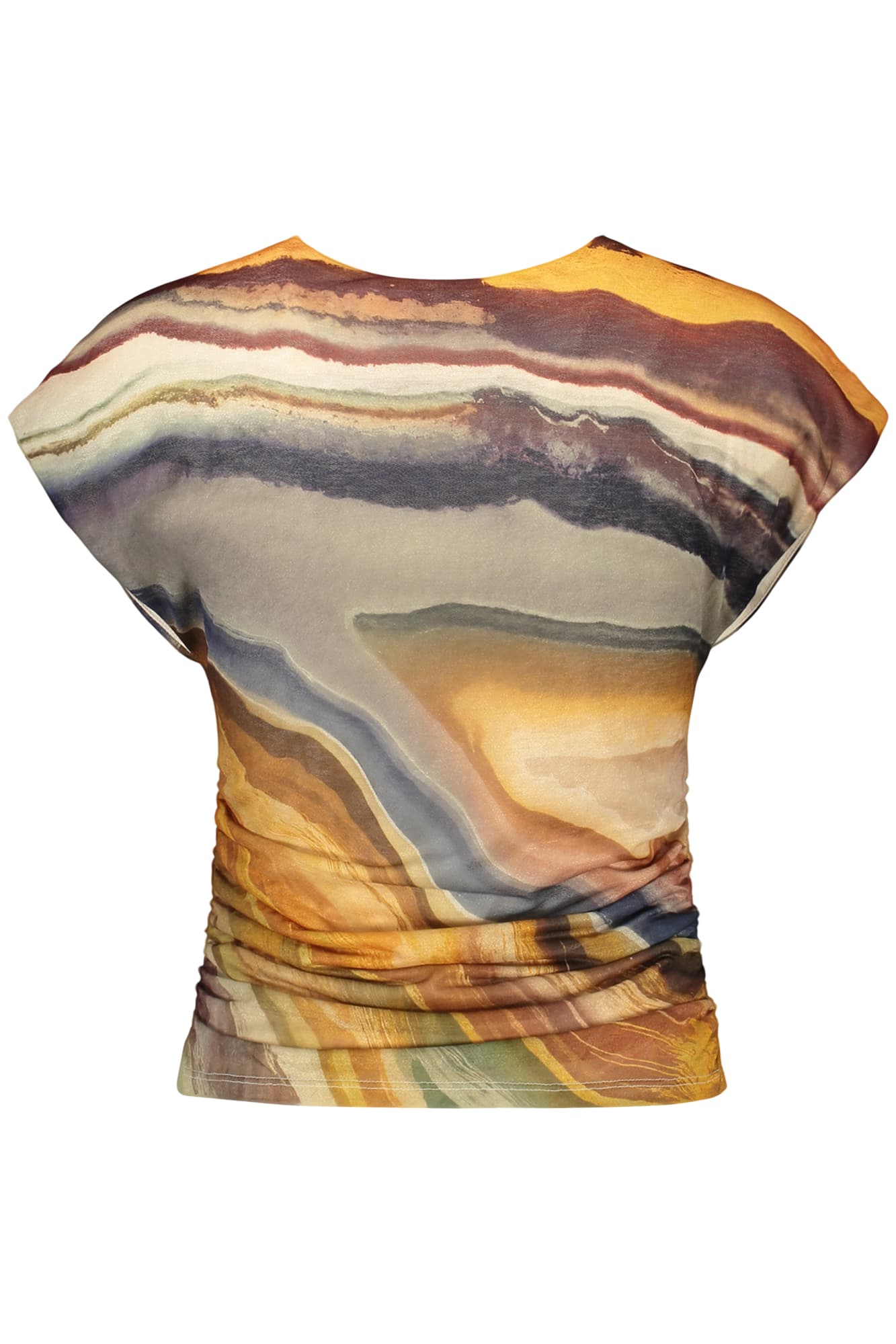 DESIGUAL T-SHIRT SENZA MANICHE DONNA BEIGE - DESIGUAL