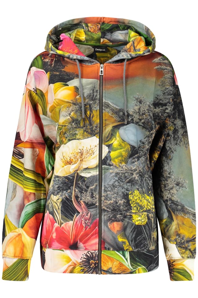 DESIGUAL ДАМСКИ СУИТШЪР С ЦИП, СИВ