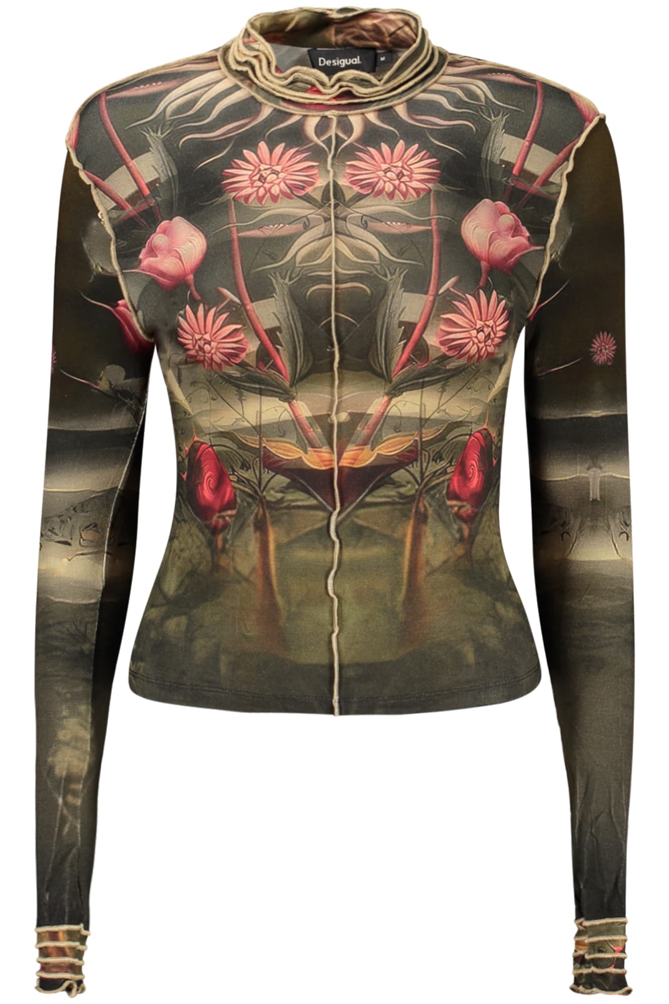 DESIGUAL T-SHIRT MANICHE LUNGHE DONNA NERO - DESIGUAL