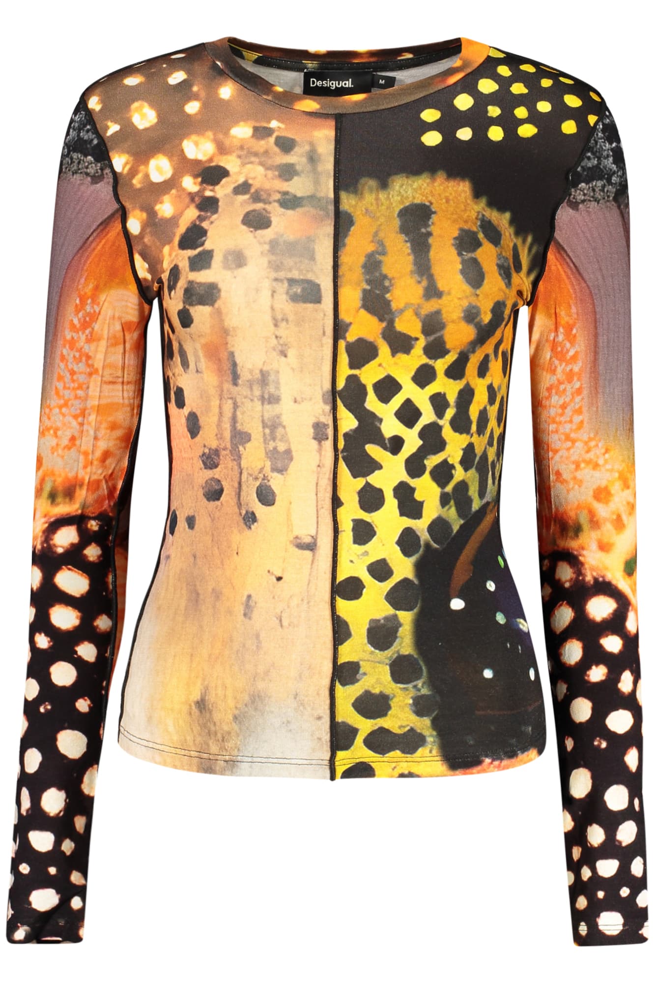 DESIGUAL T-SHIRT MANICHE LUNGHE DONNA ARANCIO - DESIGUAL