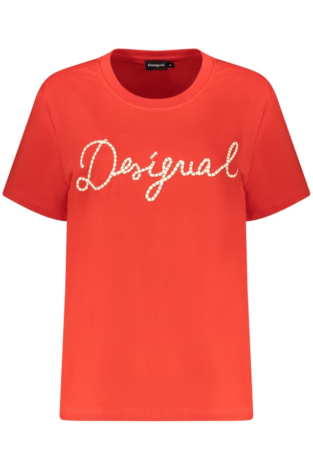 DESIGUAL ДАМСКА ТЕНИСКА С КЪС РЪКАВ, ЧЕРВЕНА