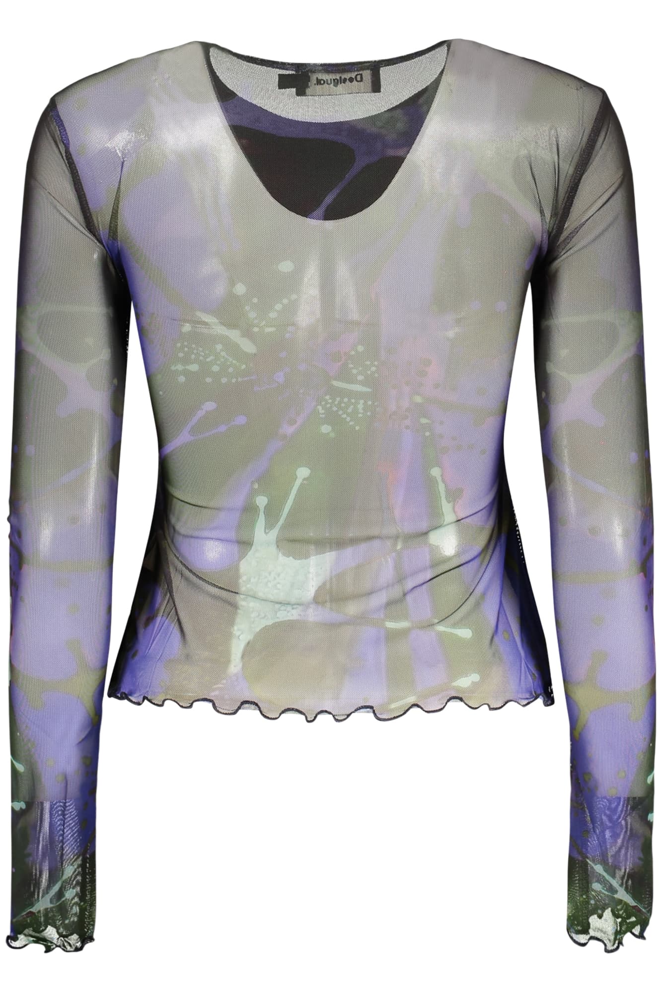 DESIGUAL T-SHIRT MANICHE LUNGHE DONNA BLU - DESIGUAL
