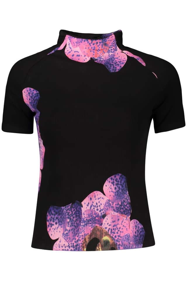 DESIGUAL ДАМСКА ТЕНИСКА С КЪС РЪКАВ, ЧЕРНА