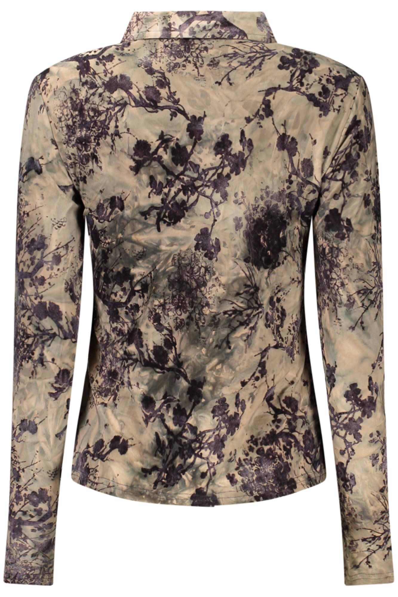 DESIGUAL CAMICIA MANICHE LUNGHE DONNA MARRONE - DESIGUAL
