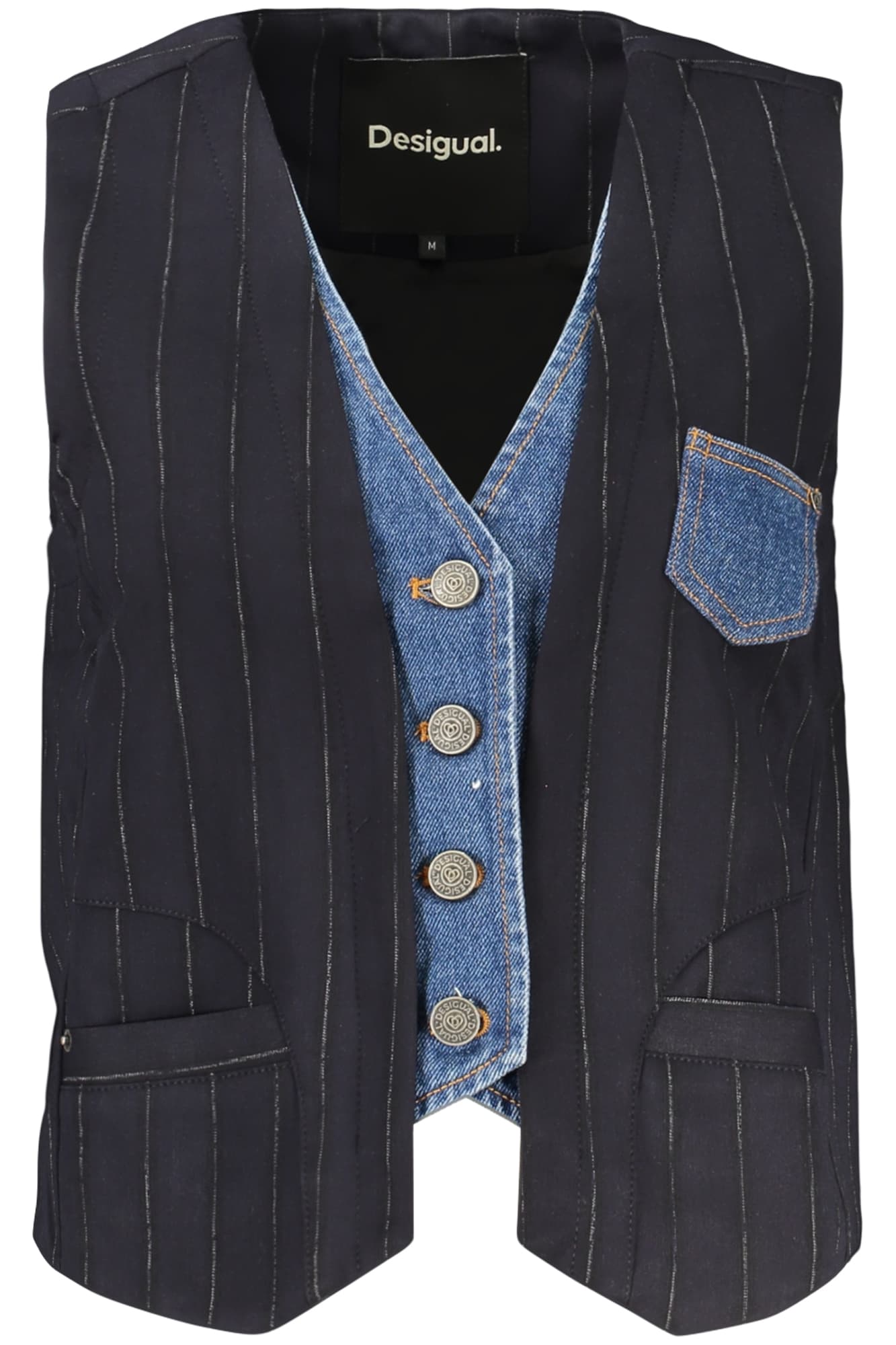 DESIGUAL GILET DONNA BLU - DESIGUAL