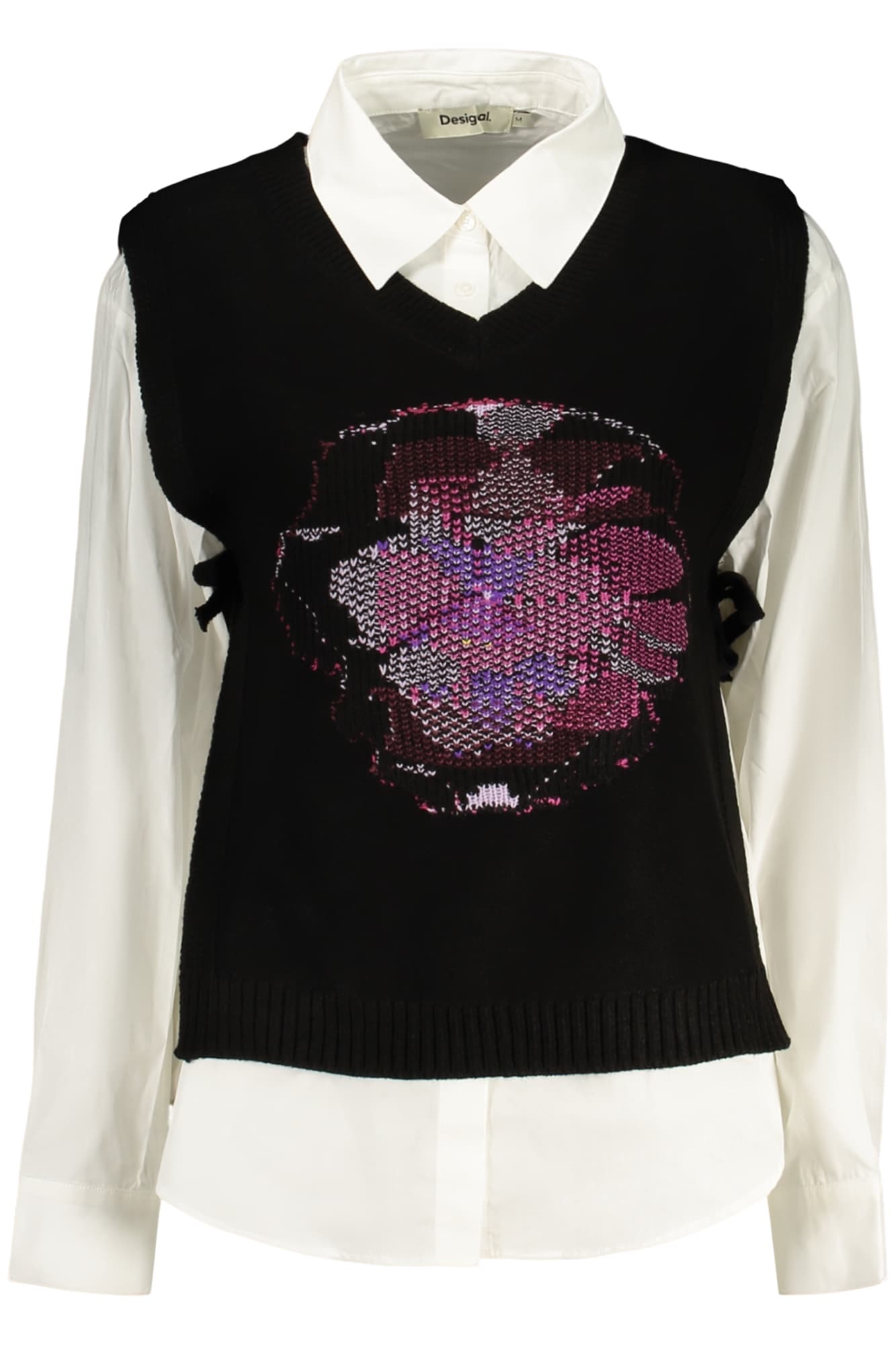 DESIGUAL CAMICIA MANICHE LUNGHE DONNA NERO - DESIGUAL