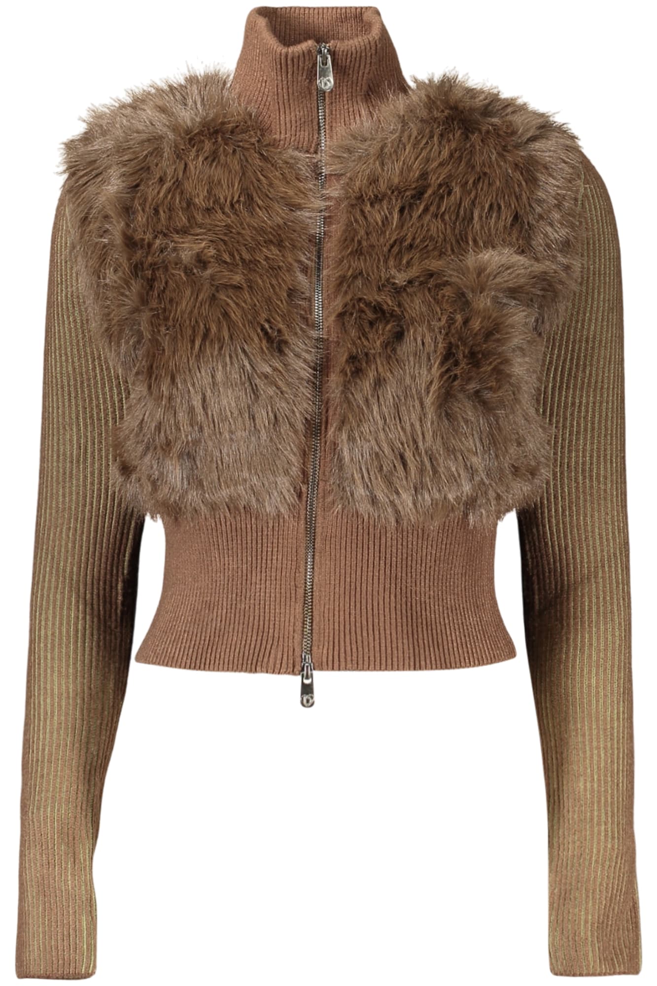 DESIGUAL CARDIGAN DONNA MARRONE - DESIGUAL