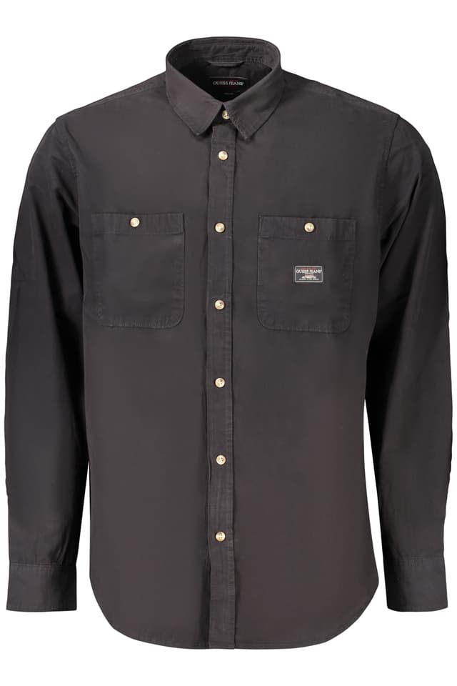 GUESS JEANS CAMICIA MANICHE LUNGHE UOMO NERO