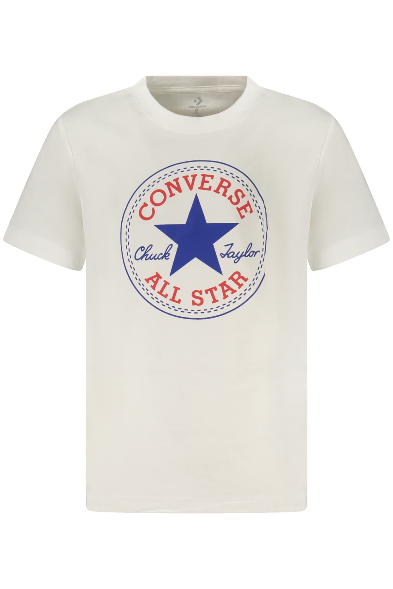 CONVERSE T-SHIRT MANICHE CORTE BAMBINO BIANCO - CONVERSE