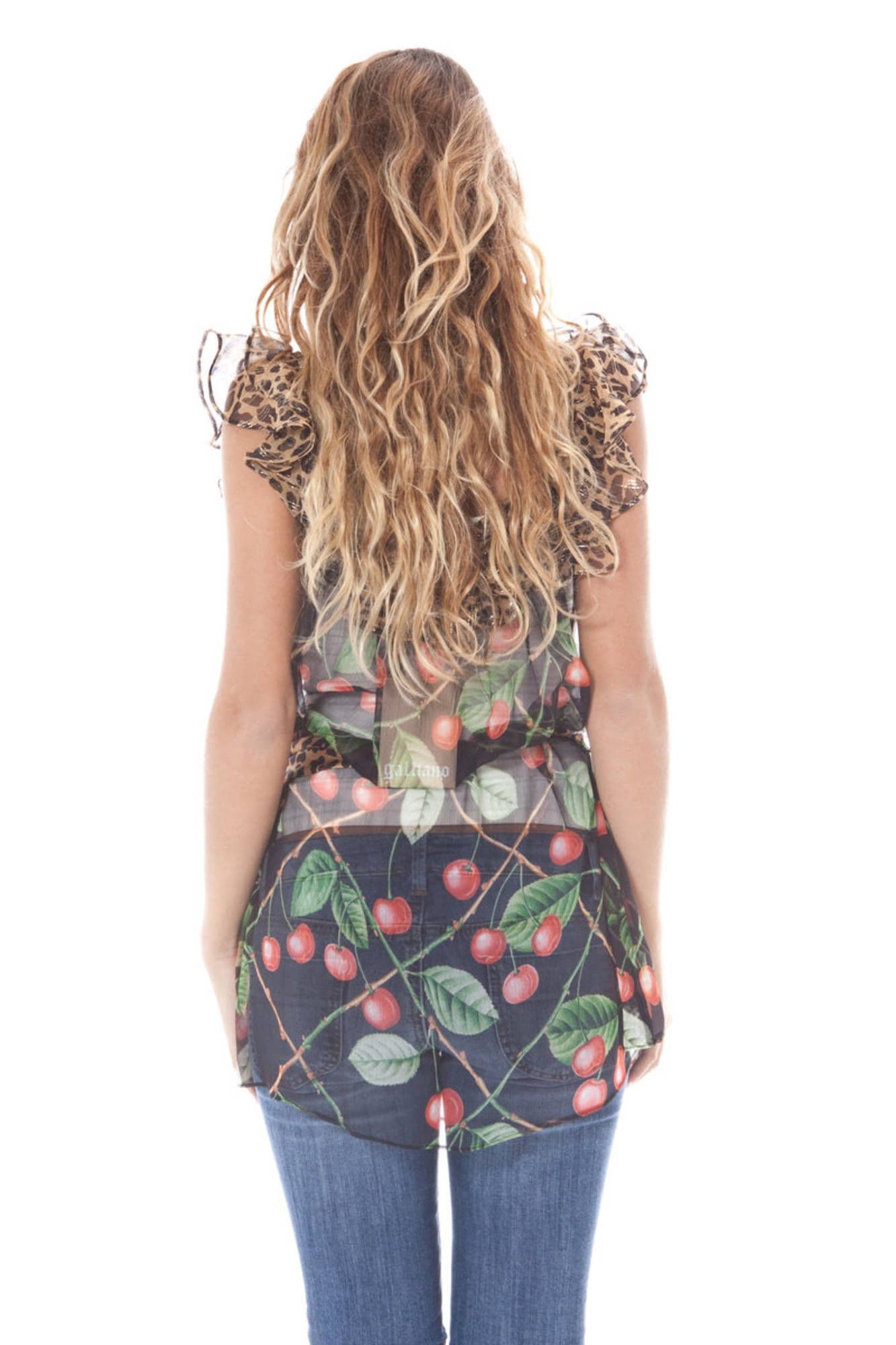 ЖЕНСКА РИЗА С КЪС РЪКАВ JOHN GALLIANO ЧЕРНА - JOHN GALLIANO