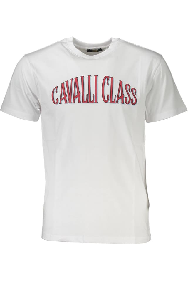 Мъжка тениска с къс ръкав CAVALLI CLASS, бяла