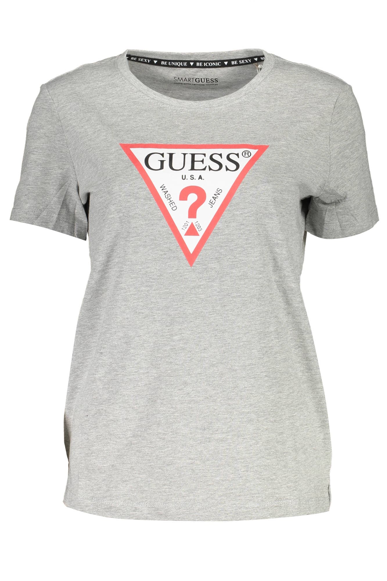 Дамска тениска с къс ръкав GUESS JEANS, сива - GUESS JEANS