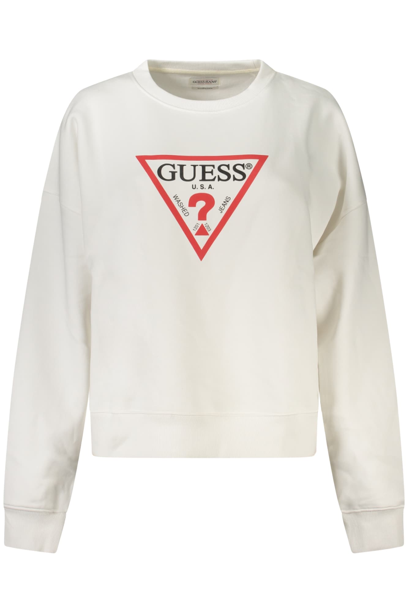 GUESS ДЪНКОВ СУИТШЪРТ БЕЗ ЦИП ДАМСКИ БЯЛ - GUESS JEANS