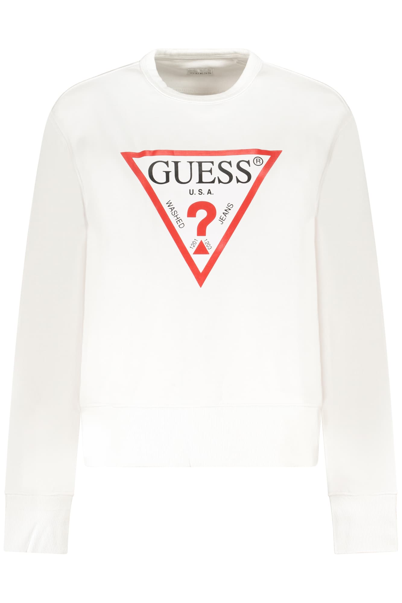 Дамски бял суитшърт с цип GUESS JEANS - GUESS JEANS