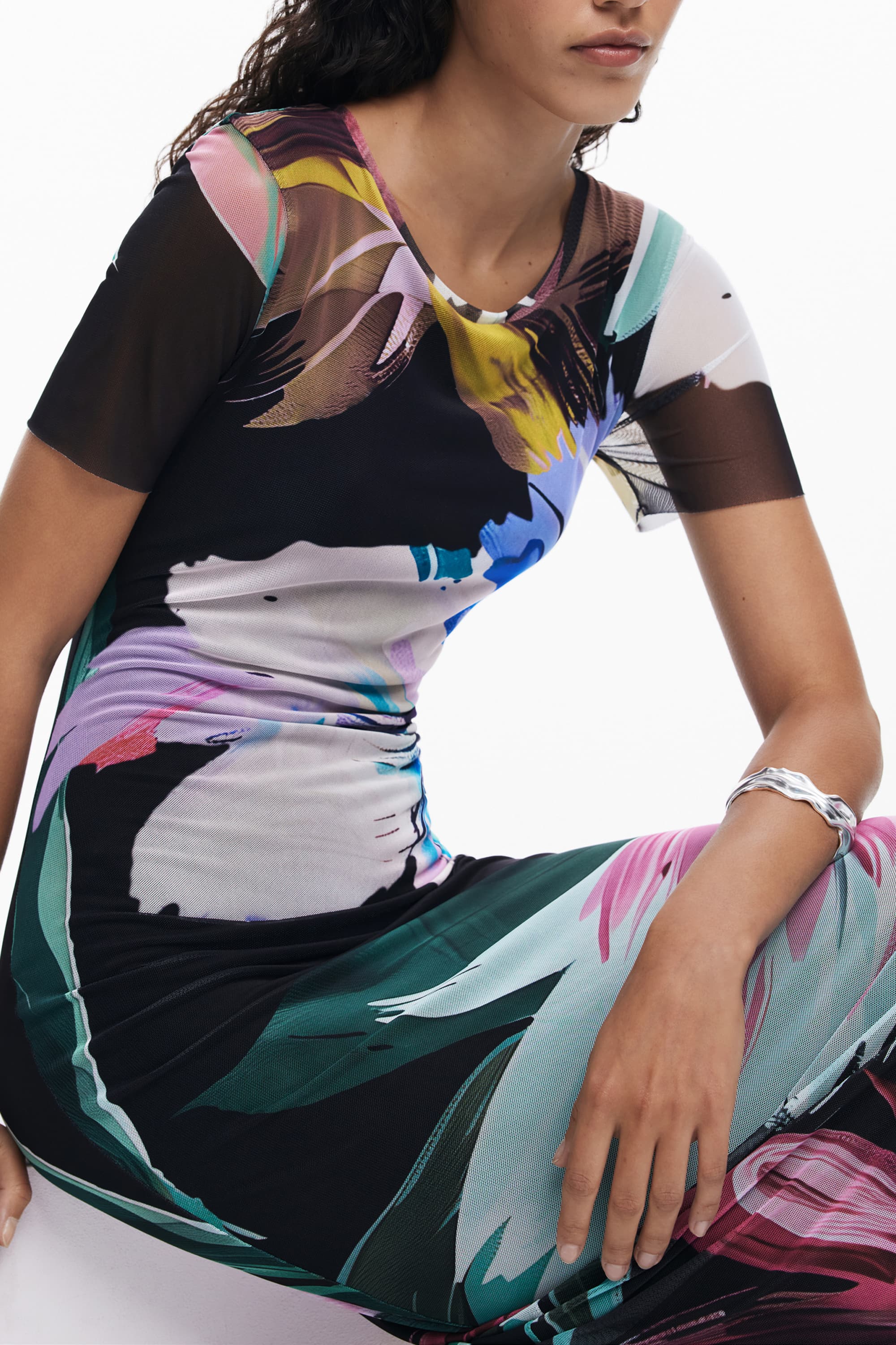 Дълга черна рокля за жени DESIGUAL - DESIGUAL