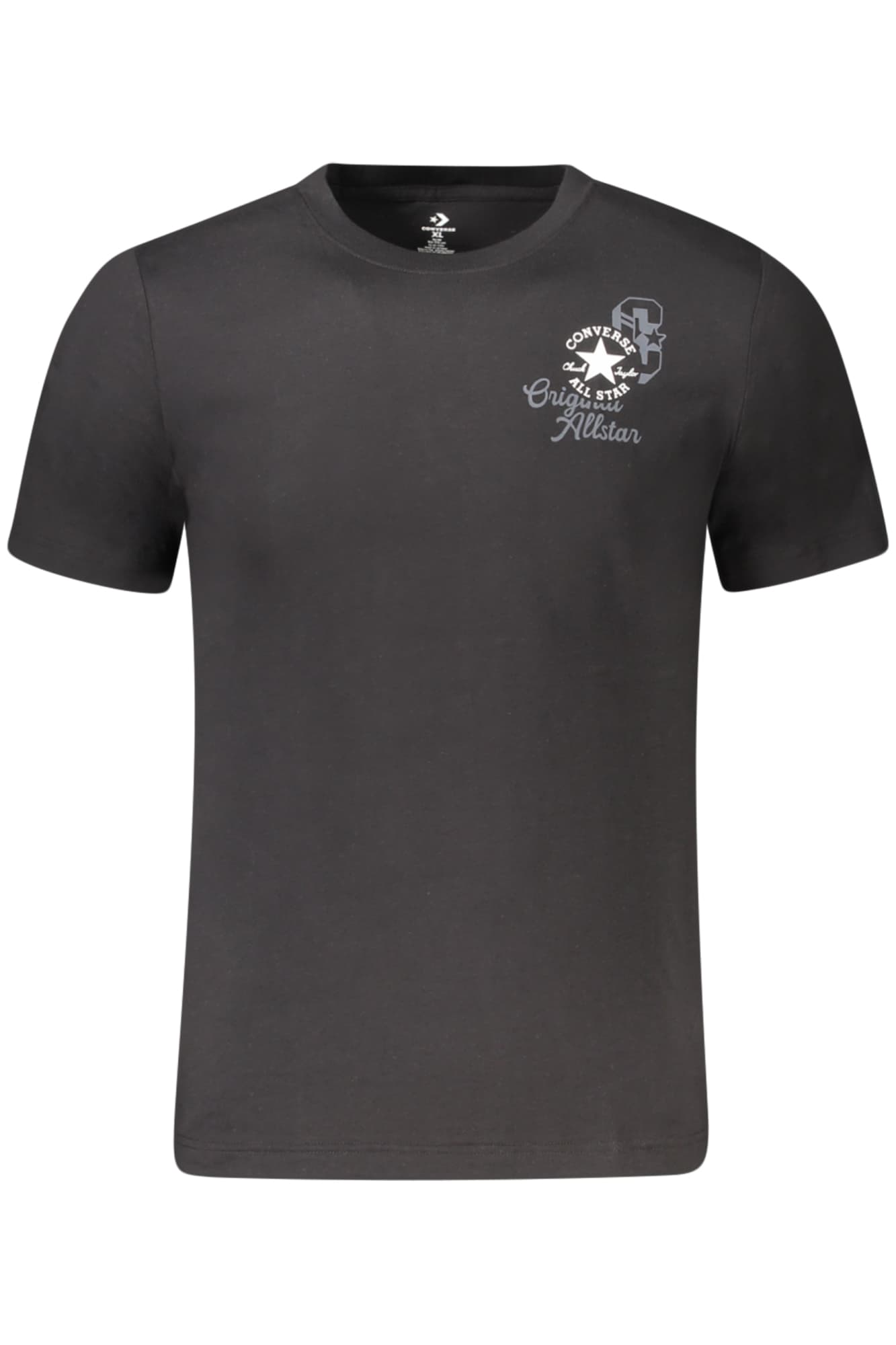 Детска тениска с къс ръкав Converse, черна - CONVERSE