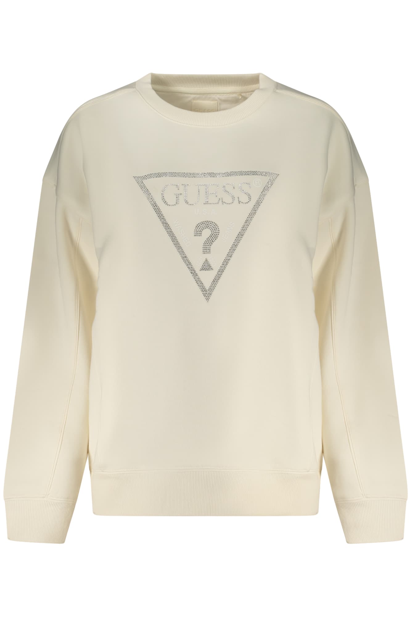 Дамски бял суитшърт с цип GUESS JEANS - GUESS JEANS