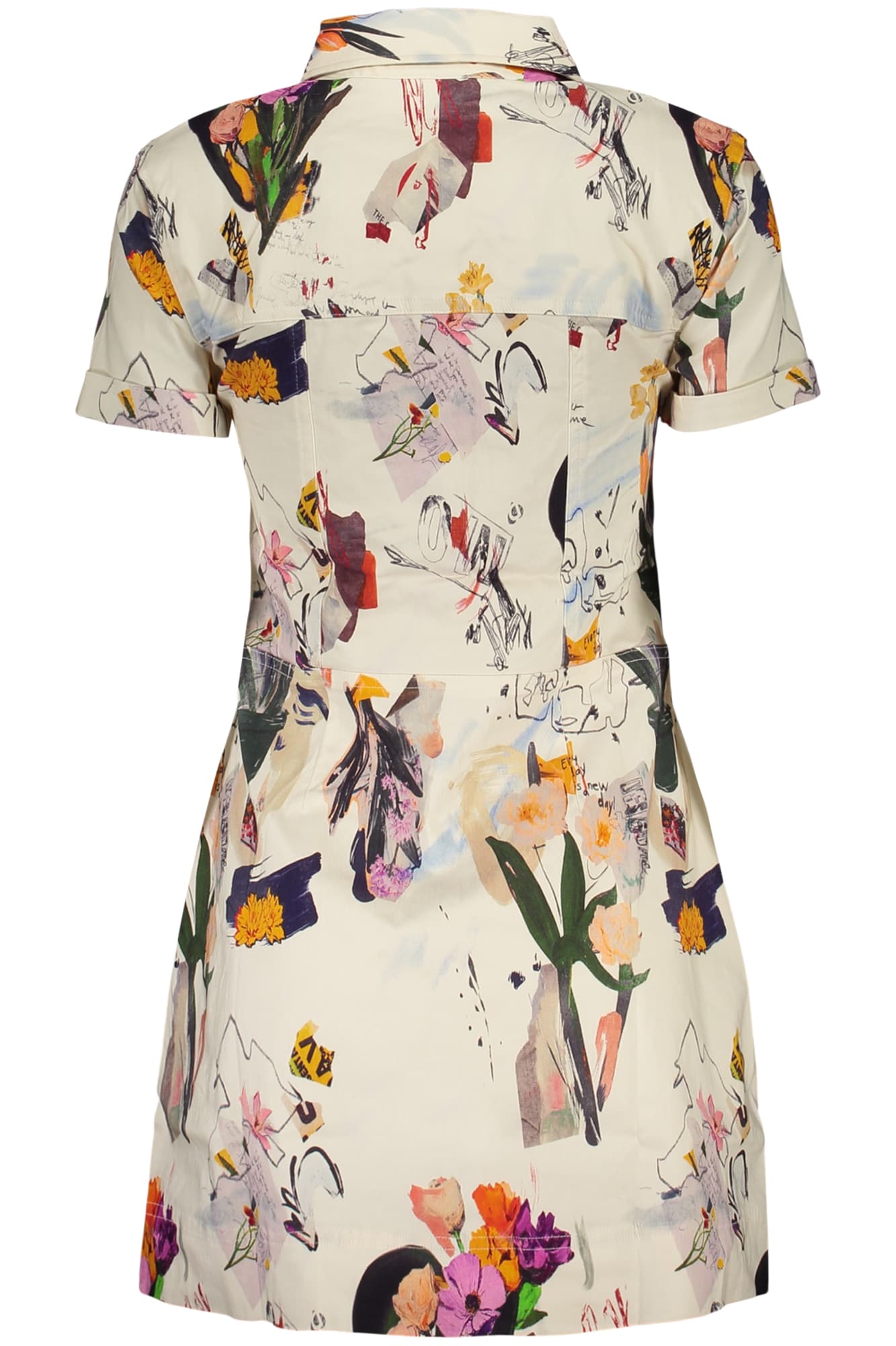 Къса дамска рокля DESIGUAL, бяла - DESIGUAL